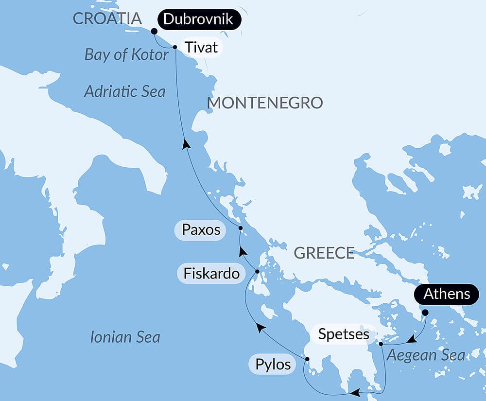 Island Hopping Aboard Le Ponant, From Athens to Dubrovnik