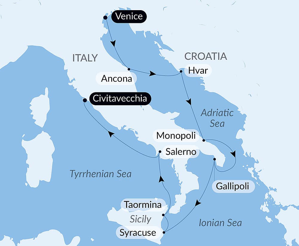 Legendary shores of Italy and Croatia