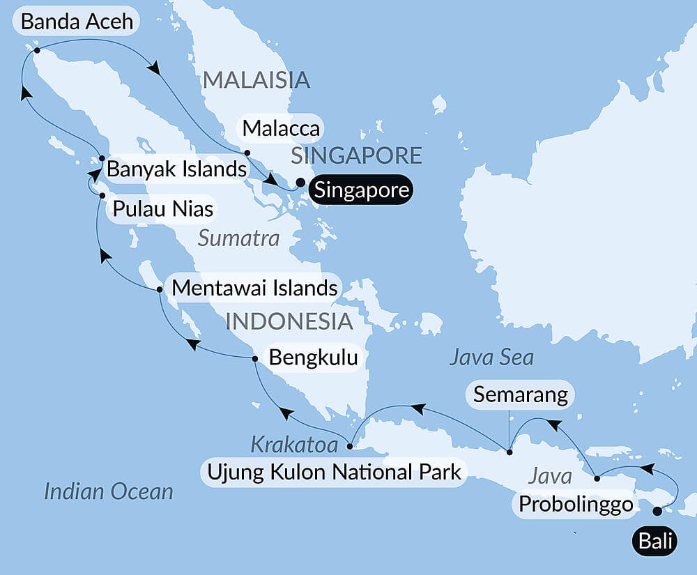 Islands, cities and volcanoes of Indonesia