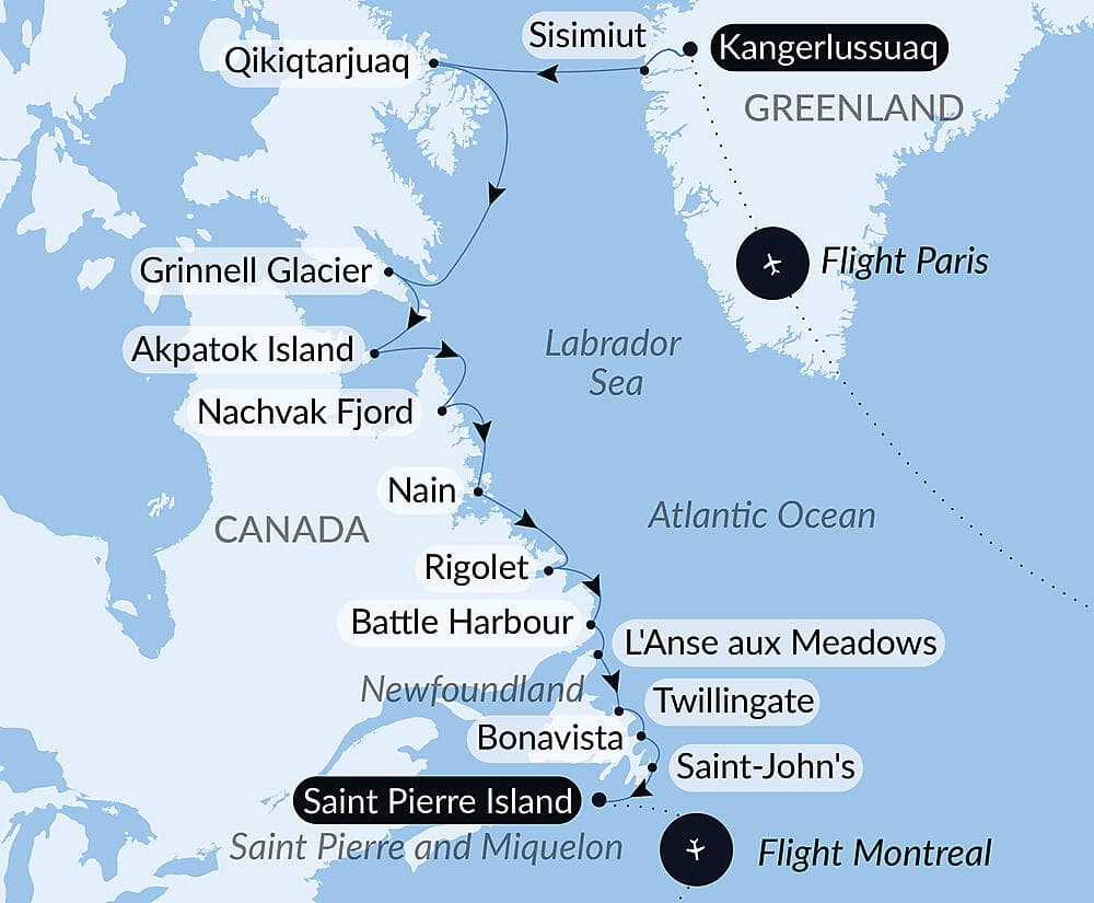 Wilderness from Greenland to the East Coast of Canada