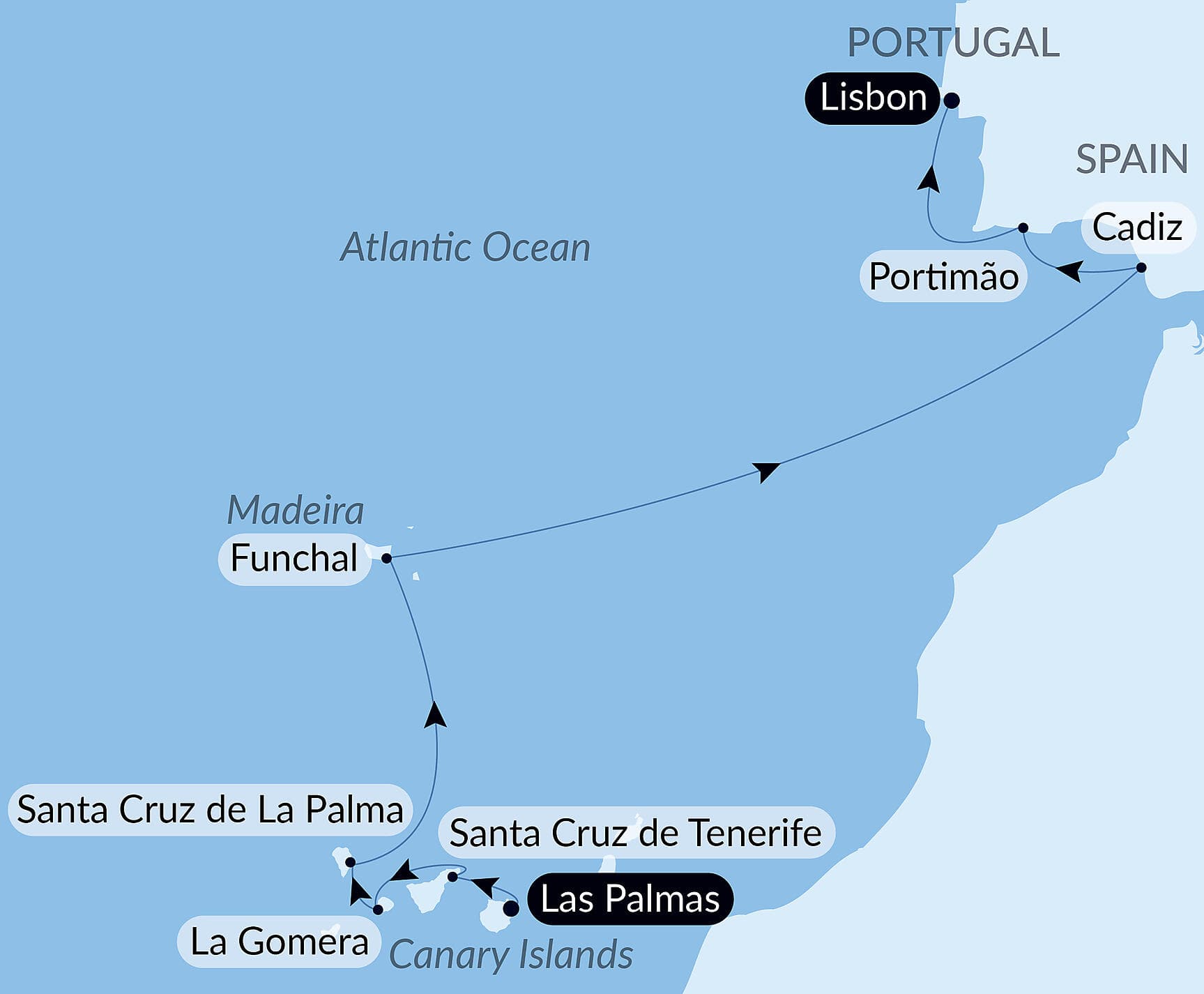 Volcanic islands and historic cities of the North Atlantic