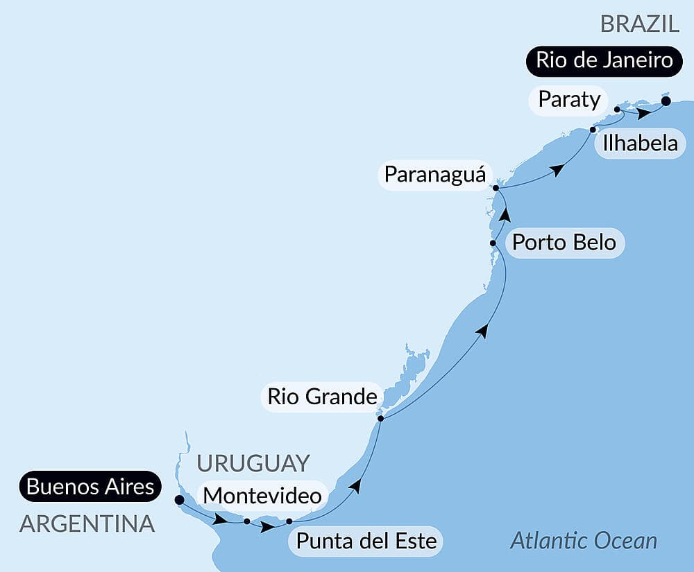 Emblematic South American shores and cities null