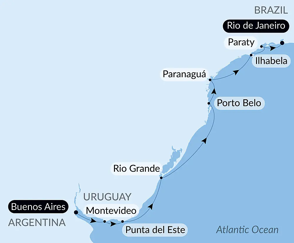 Emblematic South American shores and cities null