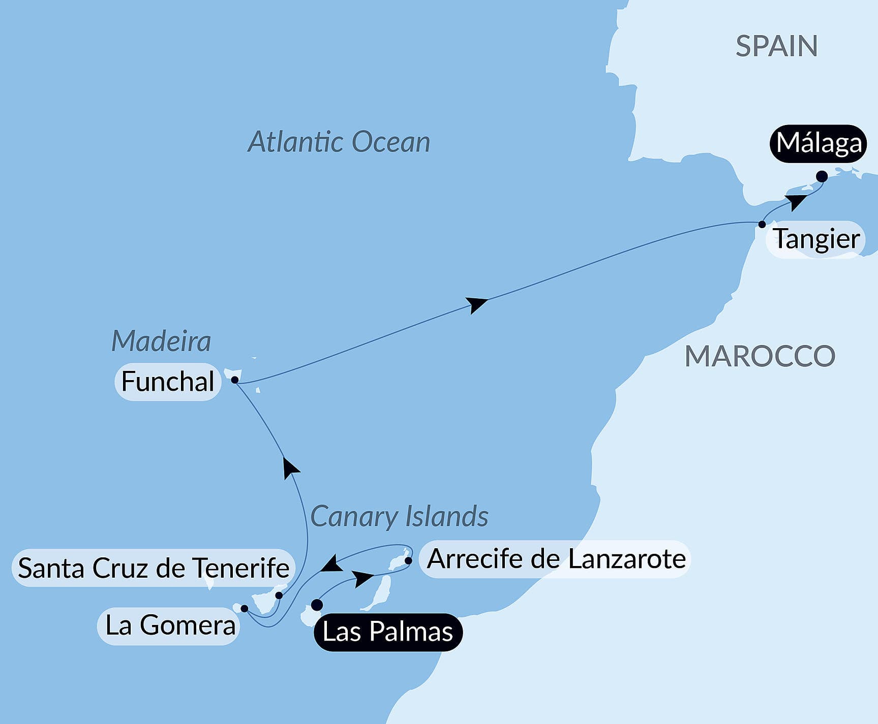 Atlantic Odyssey from the Canary Islands to the Iberian Peninsula