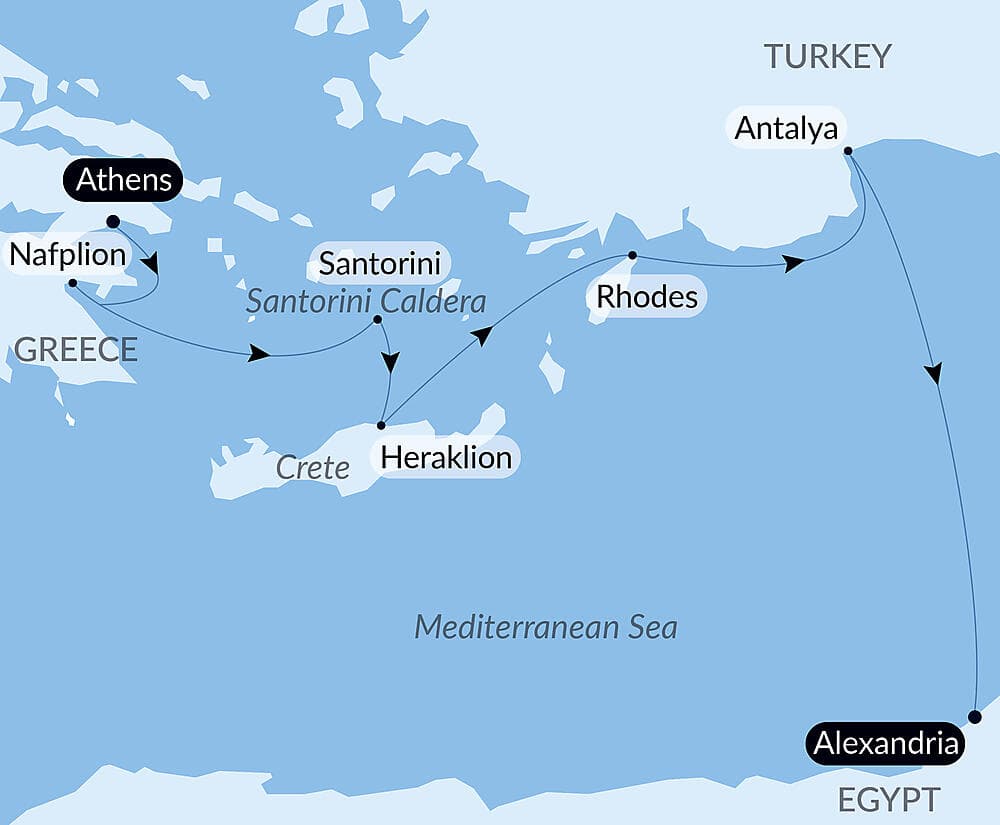 Eastern lights and islands of the Aegean Sea
