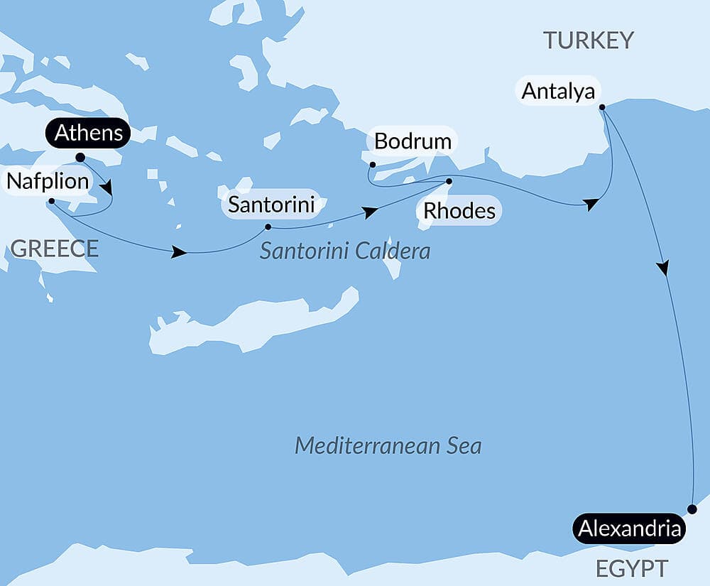 Eastern lights and islands of the Aegean Sea