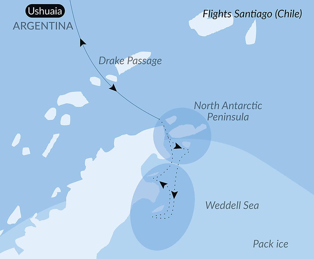 Setting sail for the ice of the mythical Weddell Sea null